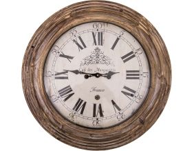 Pendule ronde en bois Café des Marguerites 78 cm