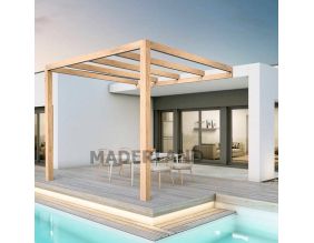 Pergola accolée en bois lamellé-collé Burgos (400 x 300 cm)