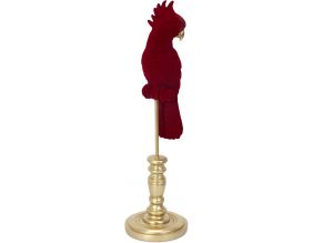 Perroquet décoratif en résine 37 cm (Rouge)