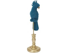 Perroquet décoratif en résine 37 cm (Bleu)