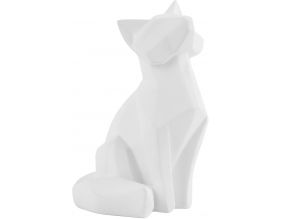 Petit renard en résine mat Origami (Blanc)