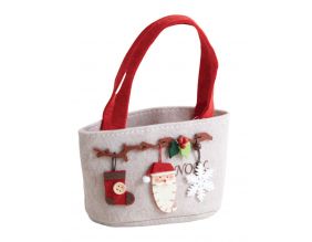 Petit sac de Noël en feutrine avec ornements (Taille 2)