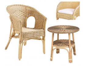 Petit salon en rotin Léa