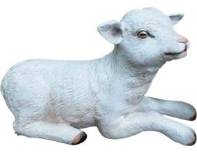 Petite chèvre couchée en résine 46 cm