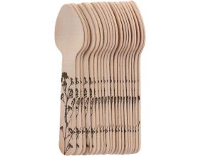 Couverts en bois 100% compostable Herbe (Petites cuillères Lot de 20)
