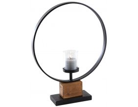 Photophore bois et métal Modernity
