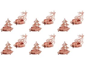 Photophore de Noël en métal cuivré (Lot de 12) (Lot de 12)