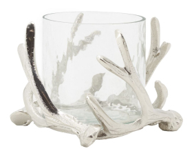 Photophore bois de cerf en aluminium (Diamètre 16cm)