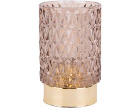 Photophore avec bougie led Diamond (Ambre)