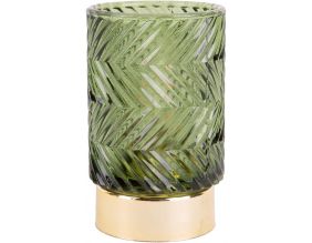Photophore avec bougie led Zig zag (Vert)