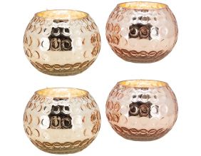 Photophore boule en verre antique (Lot de 4)