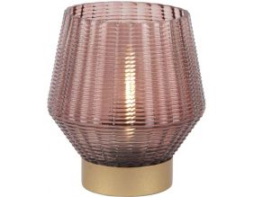Photophore conique avec bougie led Votive 12 x 14 cm (Brun argile)