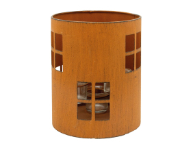 Photophore de jardin en métal rouillé