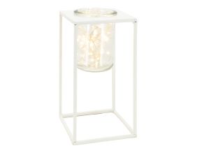 Photophore en métal blanc (Petit modèle)