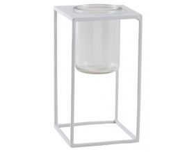 Photophore en métal blanc (Petit modèle)