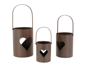 Photophore en métal rouillé (Lot de 3)