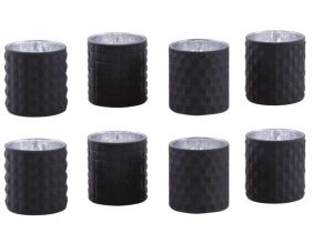 Photophore noir en verre teinté mat (Lot de 8)