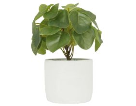 Pilea artificielle pot effet ciment 23 cm