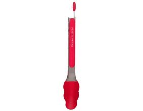 Pince de cuisine en silicone coloré (Rouge)