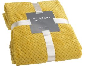 Plaid damier 130 x 170 cm (Moutarde)