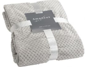 Plaid damier 130 x 170 cm (Gris clair)