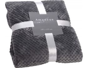 Plaid damier 130 x 170 cm (Gris foncé)