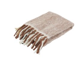 Plaid acrylique Alice (Brun, beige et blanc)
