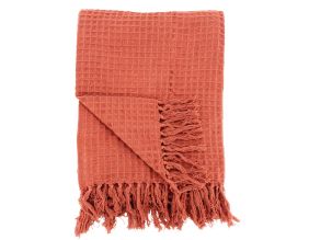 Plaid 100% coton 130 x 170 cm (Terracotta)