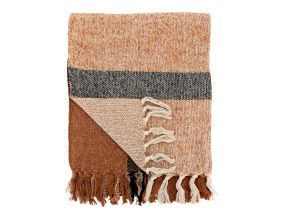 Plaid en coton recyclé brossé (Chocolat)