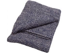 Plaid 100% coton tricoté à la main Orta (Bleu)