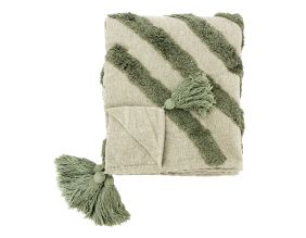 Plaid en coton tufté vert