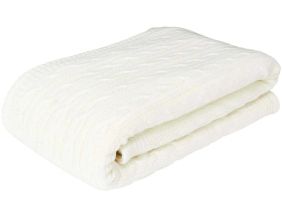 Plaid en polyester sherpa crème 120 x 150 cm Torsade