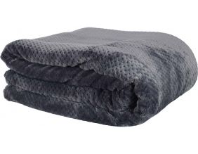 Plaid sherpa effet nid d'abeille 180x220 cm (Gris foncé)