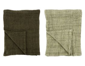 Plaids en coton gaufré (Lot de 2)