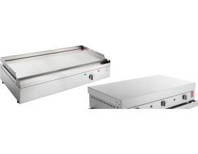 Plancha électrique en inox Chef 80 cm (Avec couvercle)