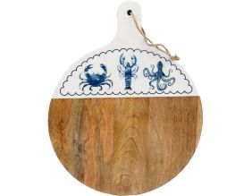 Planche apéro en bois de manguier Mer (Ronde)