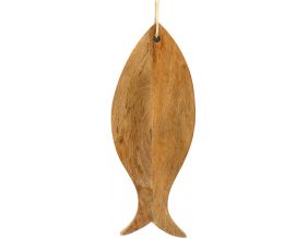 Planche à découper en bois de manguier poisson 49 x 19 cm