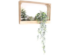 Plante artificielle avec cadre en MDF 41.5 x 7.5 x 26 cm