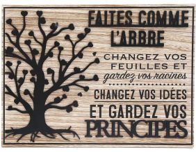 Plaque décorative en bois Arbre de vie 30 x 40 cm