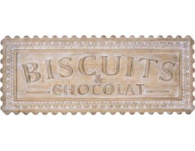 Plaque décorative en bois Biscuits et chocolat 120 x 48 cm