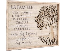 Plaque décorative en bois de paulownia Citation 40 x 30 cm