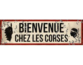 Plaque décorative en fer Bienvenue en Corse 49 x 15 cm
