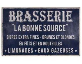 Plaque décorative en fer Commerce 122.5 x 74 cm (Brasserie)