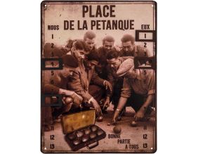 Plaque décorative en métal humour 33 x 25 cm (Place de la pétanque)