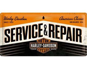 Plaque décorative en métal en relief 50 x 25 cm (Harley Davidson Service et Repair)