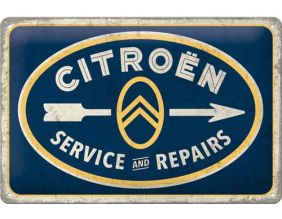 Plaque décorative en métal en relief 30 x 20 cm (Citroën - Service)