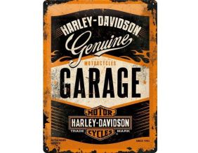 Plaque décorative en métal en relief 40 x 30 cm (Harley Davidson Garage)