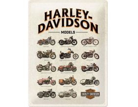 Plaque décorative en métal en relief 40 x 30 cm (Harley Davidson - Model Chart)