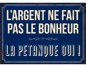 Plaque en métal humour 21 x 15 cm (Bonheur pétanque)