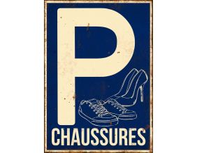 Plaque en métal humour 21 x 15 cm (Parking chaussures)